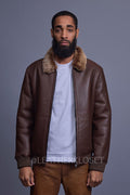 Men's Shearling Pilot Jacket [Brown]