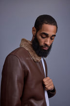 Men's Shearling Pilot Jacket [Brown]