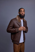Men's Shearling Pilot Jacket [Brown]