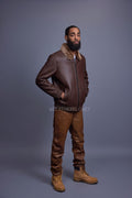 Men's Shearling Pilot Jacket [Brown]