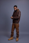 Men's Shearling Pilot Jacket [Brown]