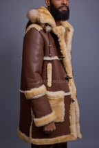 Men's Stealth Real Sheepskin Shearling Duffle [Napa Whiskey]