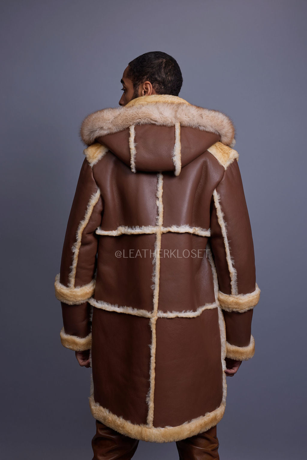 Men's Stealth Real Sheepskin Shearling Duffle [Napa Whiskey]