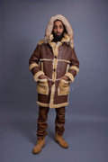 Men's Stealth Real Sheepskin Shearling Duffle [Napa Whiskey]