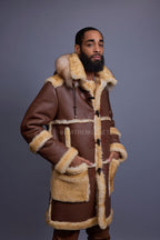 Men's Stealth Real Sheepskin Shearling Duffle [Napa Whiskey]