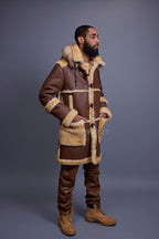 Men's Stealth Real Sheepskin Shearling Duffle [Napa Whiskey]