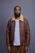 Men's Shearling Pilot Jacket [Whiskey Napa]