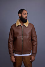 Men's Shearling Pilot Jacket [Whiskey Napa]