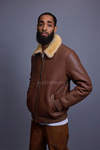 Men's Shearling Pilot Jacket [Whiskey Napa]