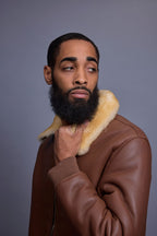 Men's Shearling Pilot Jacket [Whiskey Napa]