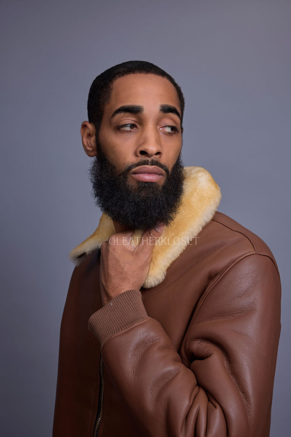 Men's Shearling Pilot Jacket [Whiskey Napa]