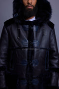 Men's Stealth Real Sheepskin Shearling Duffle [Navy Blue]