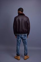 Men's Shearling Pilot Jacket [Burgundy]