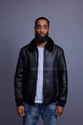 Men's Shearling Pilot Jacket [Black]
