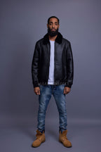 Men's Shearling Pilot Jacket [Black]