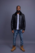 Men's Shearling Pilot Jacket [Black]
