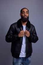Men's Shearling Pilot Jacket [Black]