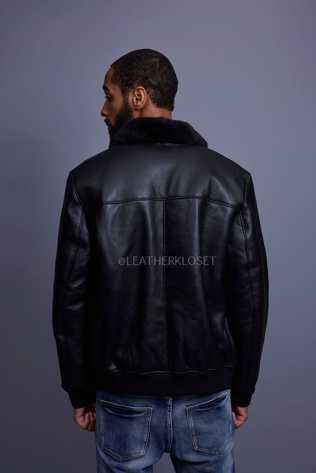 Men's Shearling Pilot Jacket [Black]