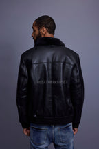 Men's Shearling Pilot Jacket [Black]