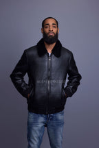 Men's Shearling Pilot Jacket [Black]