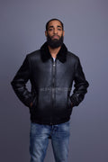 Men's Shearling Pilot Jacket [Black]