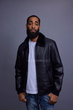 Men's Shearling Pilot Jacket [Navy]