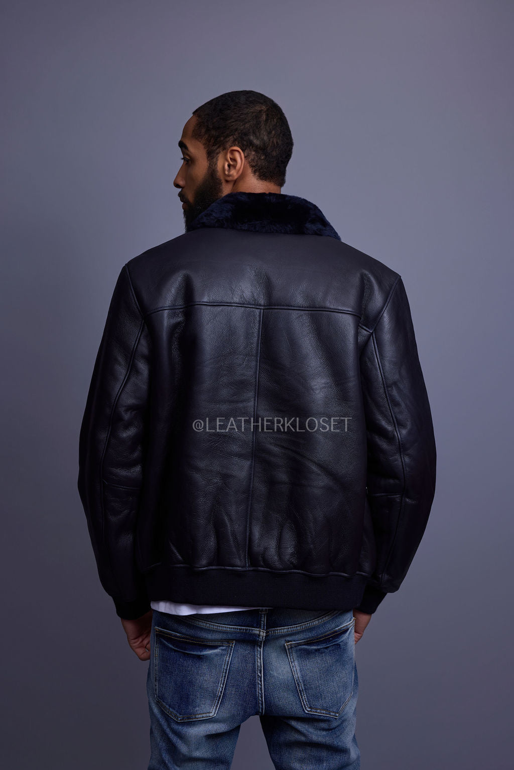 Men's Shearling Pilot Jacket [Navy]