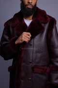 Men's Cole Sheepskin Shearling 3/4 Jacket [Burgundy]