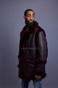 Men's Cole Sheepskin Shearling 3/4 Jacket [Burgundy]