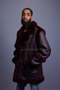 Men's Cole Sheepskin Shearling 3/4 Jacket [Burgundy]