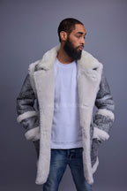 Men's Cole Sheepskin Shearling 3/4 Jacket [Distressed Grey]