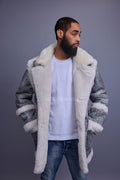 Men's Cole Sheepskin Shearling 3/4 Jacket [Distressed Grey]