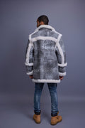 Men's Cole Sheepskin Shearling 3/4 Jacket [Distressed Grey]