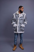 Men's Cole Sheepskin Shearling 3/4 Jacket [Distressed Grey]