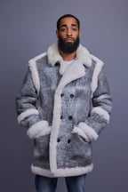 Men's Cole Sheepskin Shearling 3/4 Jacket [Distressed Grey]