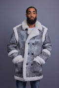 Men's Cole Sheepskin Shearling 3/4 Jacket [Distressed Grey]
