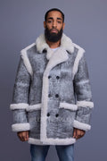 Men's Cole Sheepskin Shearling 3/4 Jacket [Distressed Grey]