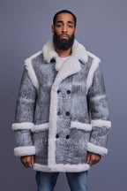 Men's Cole Sheepskin Shearling 3/4 Jacket [Distressed Grey]