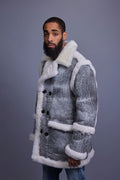 Men's Cole Sheepskin Shearling 3/4 Jacket [Distressed Grey]