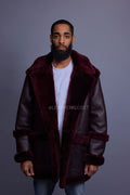 Men's Cole Sheepskin Shearling 3/4 Jacket [Burgundy]