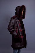 Men's Stealth Real Sheepskin Shearling Duffle [Burgundy]