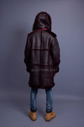 Men's Stealth Real Sheepskin Shearling Duffle [Burgundy]