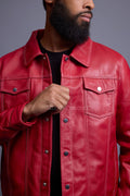 Men's Dylan Jacket Red Leather
