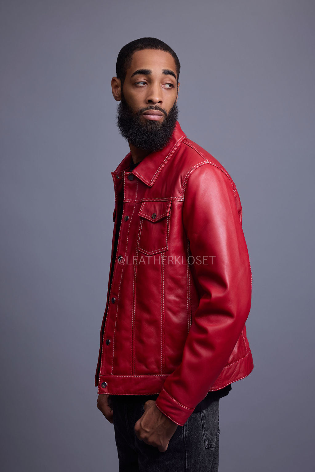 Men's Dylan Jacket Red Leather
