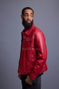 Men's Dylan Jacket Red Leather