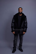Men's Cole Sheepskin Shearling 3/4 Jacket [Black]