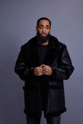 Men's Cole Sheepskin Shearling 3/4 Jacket [Black]