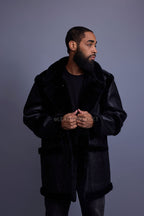Men's Cole Sheepskin Shearling 3/4 Jacket [Black]