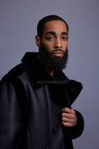 Men's Cole Sheepskin Shearling 3/4 Jacket [Black]