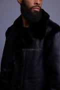 Men's Cole Sheepskin Shearling 3/4 Jacket [Black]